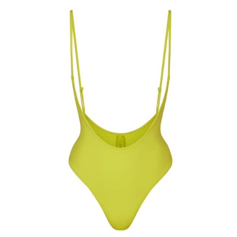 NWT Kim Kardashian Skims Signature Swim Swimwear Open Bust One Piece Citrus